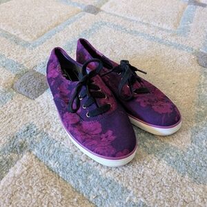 Keds Champion Purple Floral Women's Shoes, Size 6